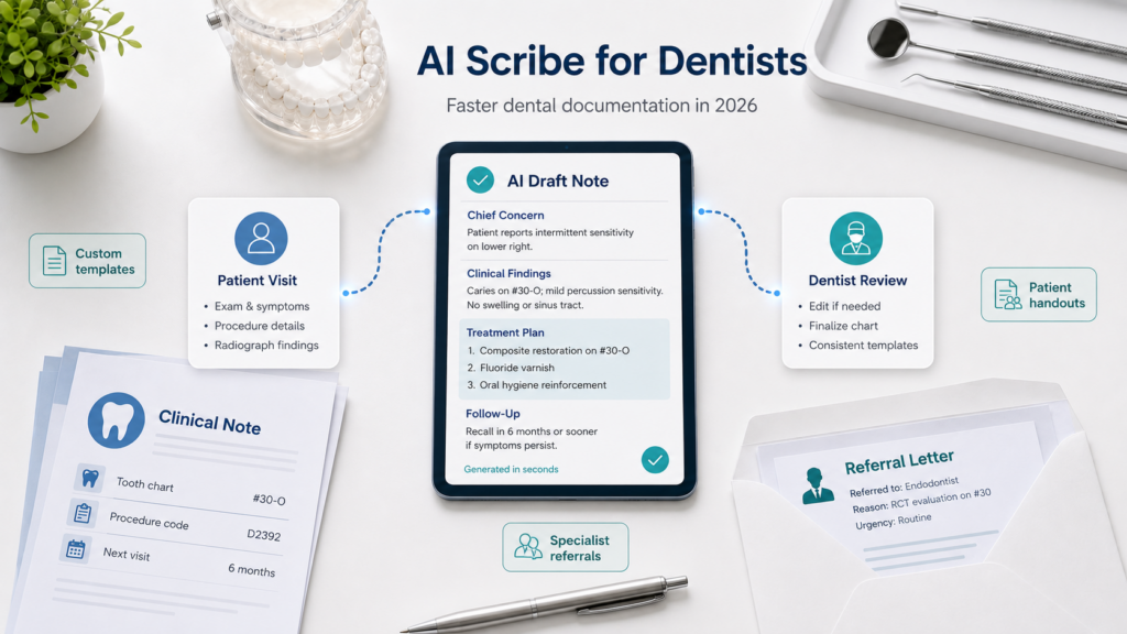 AI scribe for dentists infographic